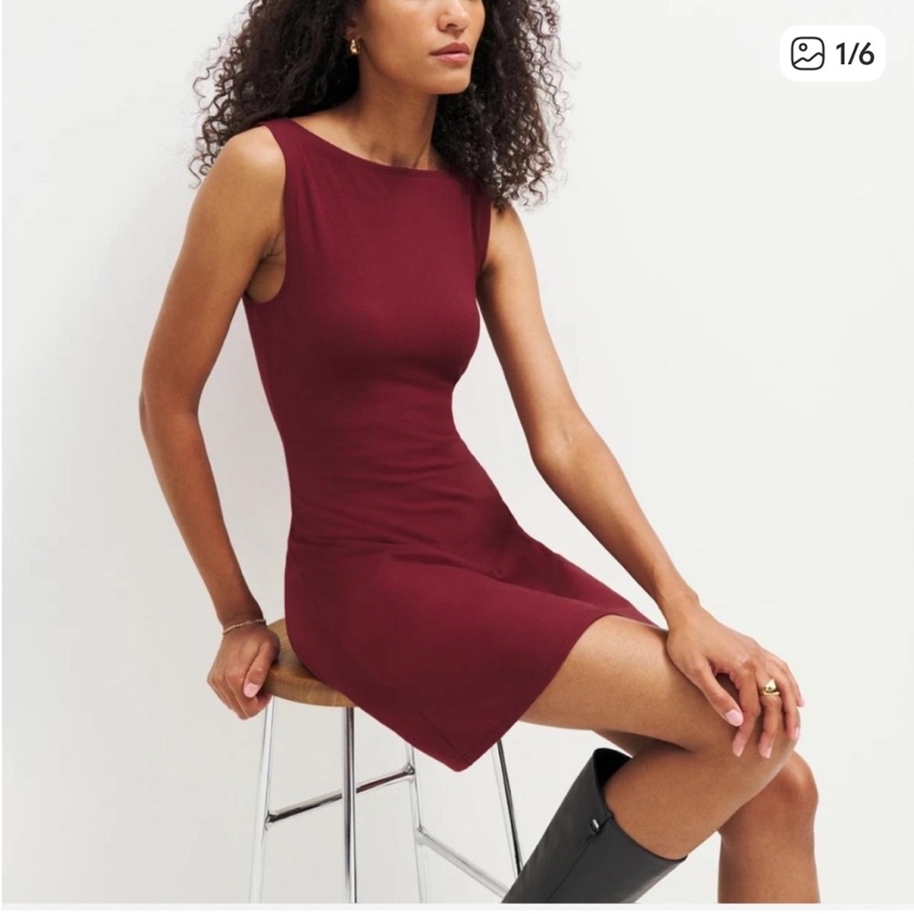 Reformation Burgundy Knit Dress